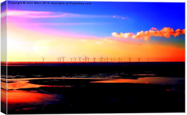 Mersey Wind Farm Canvas Print by John Wain