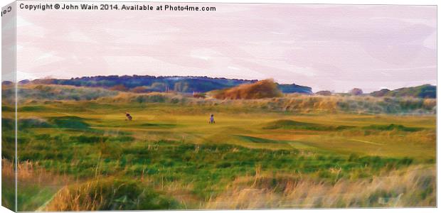 West Lancs Golf Club Original Digital Water Colour Canvas Print by John Wain