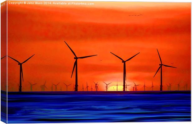 Windmills in the Sea. Canvas Print by John Wain