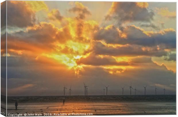 Sunset at the Power Plant Canvas Print by John Wain