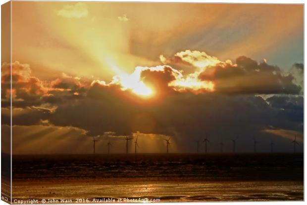 Sunset at the Power Plant Canvas Print by John Wain