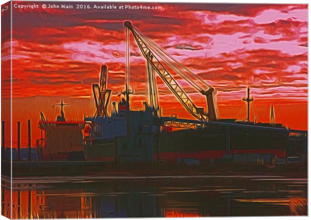 The  Docks (Digital Painting) Canvas Print by John Wain
