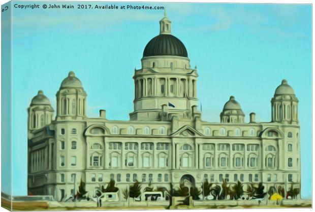 Port of Liverpool Building (Digital Art) Canvas Print by John Wain