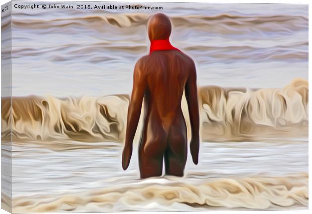 Gormley Iron Man (Digital Art) Canvas Print by John Wain