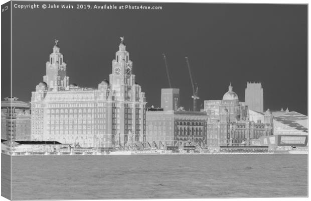Liverpool Waterfront Skyline Canvas Print by John Wain