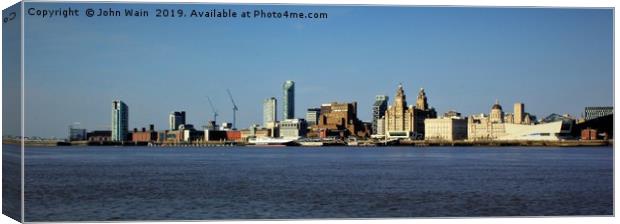 Liverpool Waterfront Skyline Canvas Print by John Wain