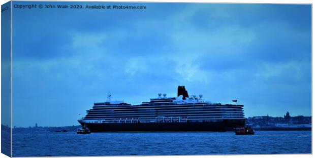 Queen Elizabeth on the River  Canvas Print by John Wain