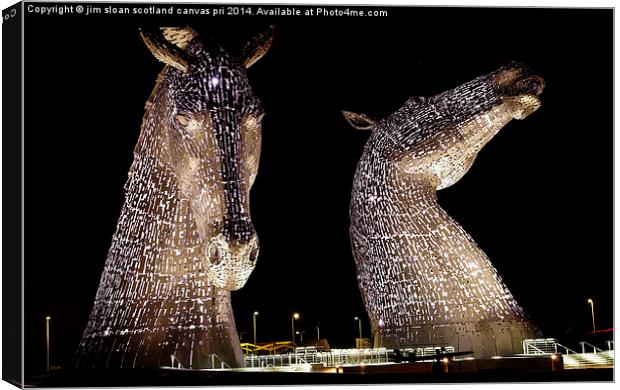  The Falkirk Kelpies Canvas Print by jim scotland fine art