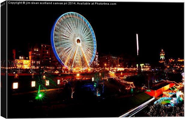  Edinburgh xmas fair Canvas Print by jim scotland fine art