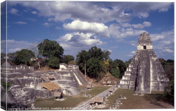 Mayan Ruins of Tikal Guatemala Canvas Print by John Mitchell