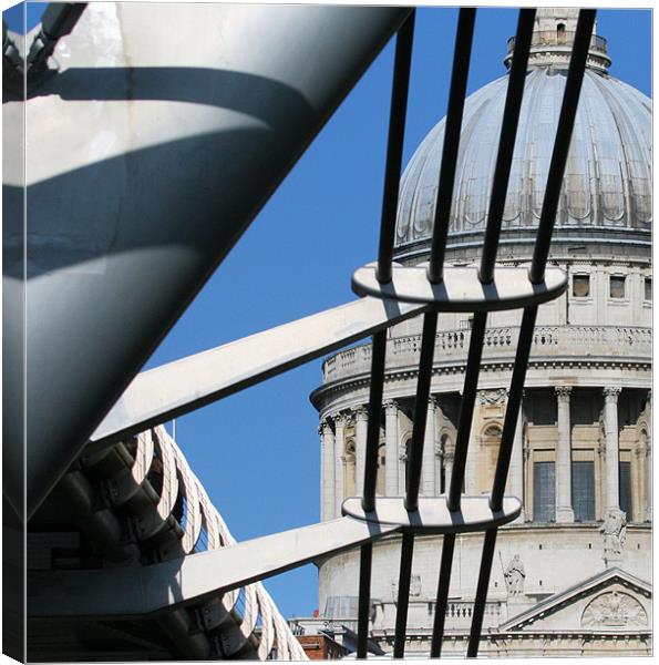 Millennium Bridge and St Paul's Cathedral Canvas Print by Ruth Hallam