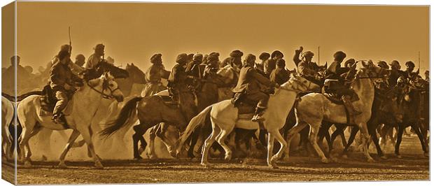 Buzkashi match, Afghanistan Canvas Print by Paul Hutchings 
