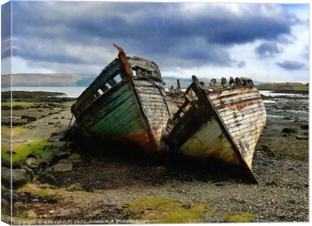 3 wrecks isle of mull or the 3 ladies Canvas Print by dale rys (LP)
