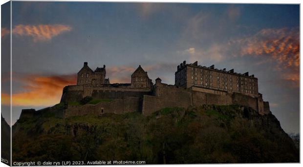 Majestic Edinburgh Castle on a Moody Day Canvas Print by dale rys (LP)