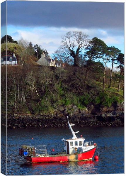 red fishing boat-skye Canvas Print by dale rys (LP)