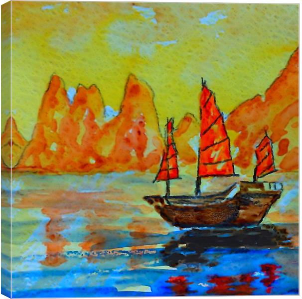 chinese landscape-li river Canvas Print by dale rys (LP)