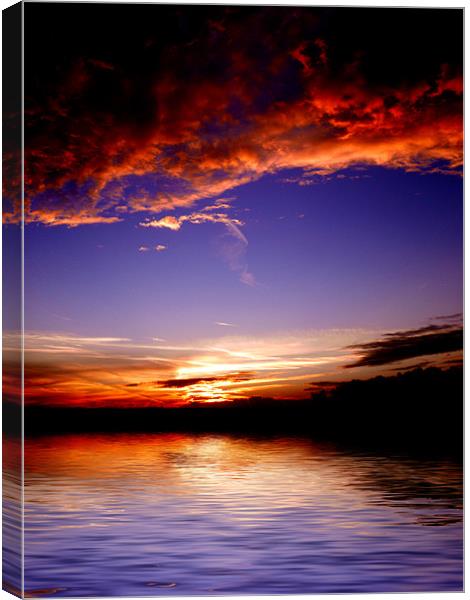 Fire Sky Sea Canvas Print by Andrew Bailey
