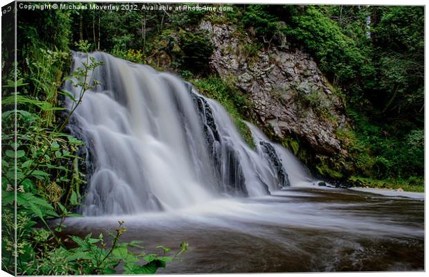 Dess Waterfalls, Aboyne Canvas Print by Michael Moverley