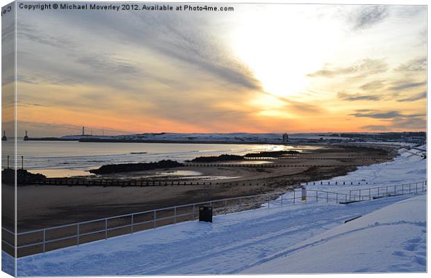 Sky, Sea, Sand & Snow Canvas Print by Michael Moverley