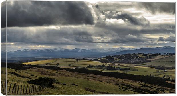 Grampian Mountains with Snow Canvas Print by Michael Moverley