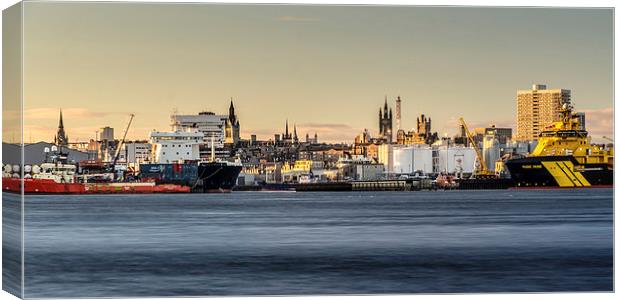 Aberdeen Harbour at Sunset Canvas Print by Michael Moverley