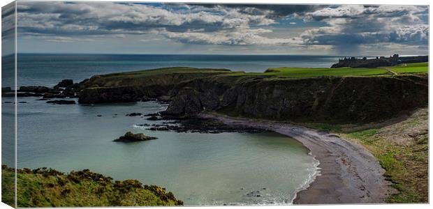 Dunnottar Castle from Stonehaven Canvas Print by Michael Moverley
