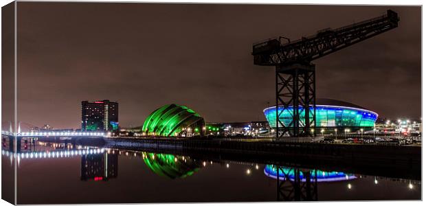 Reflections at Finnieston Quay, Glasgow Canvas Print by Michael Moverley