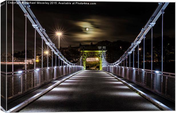 Wellington Bridge at Night Canvas Print by Michael Moverley