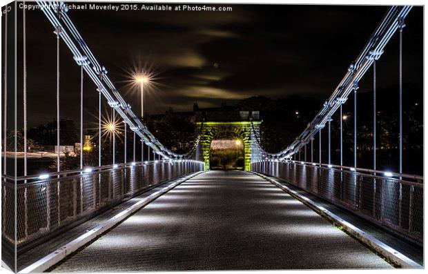  Wellington Bridge, Aberdeen at Night Canvas Print by Michael Moverley