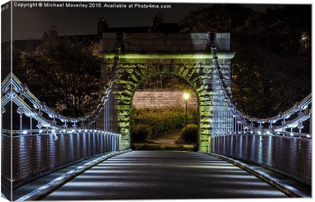  Wellington Bridge, Aberdeen at Night Canvas Print by Michael Moverley