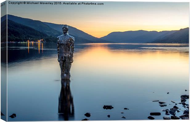  Mirror Man at St Fillans Canvas Print by Michael Moverley
