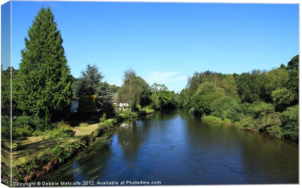 View from Bickleigh Bridge, Devon Canvas Print by Debbie Metcalfe