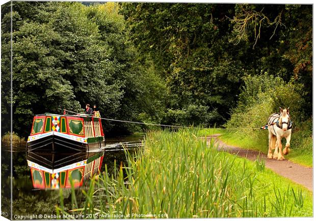 Tiverton Canal Barge Canvas Print by Debbie Metcalfe