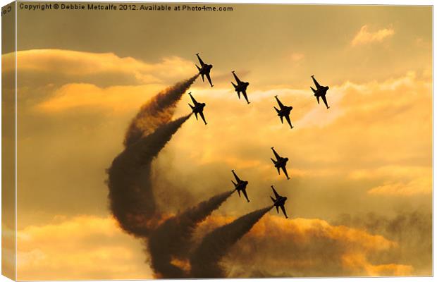 South Korean Aerobatic team - The Black Eagles Canvas Print by Debbie Metcalfe