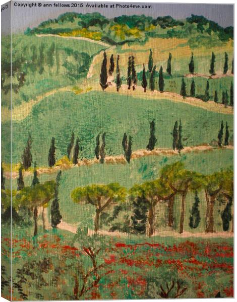  countryside in tuscany Canvas Print by ann  fellows