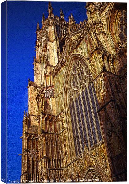 Sunlit York Minster in Relief Canvas Print by Stephen Conroy