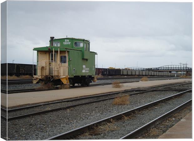 Caboose in green Canvas Print by Patti Barrett