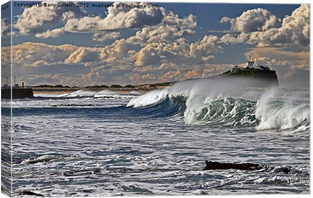 Nobby's Storm Surf Canvas Print by Barry Cocklin