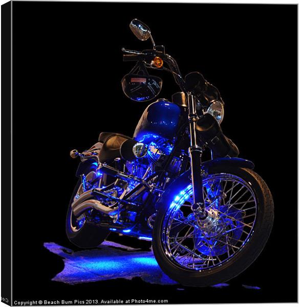 Motorcycle Glow Canvas Print by Beach Bum Pics