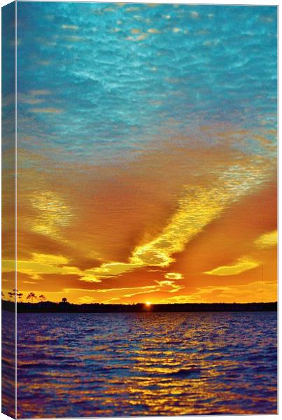 3 Layer Sunset Canvas Print by Beach Bum Pics