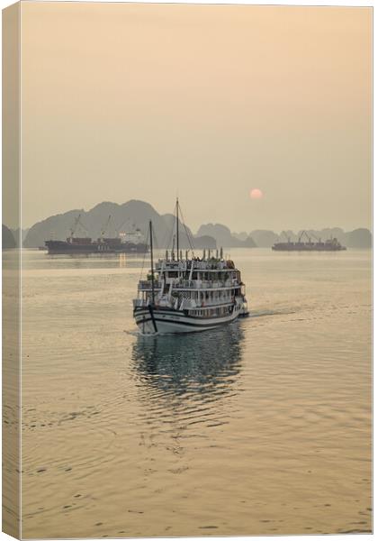 Halong Bay sunrise cruise Canvas Print by Jed Pearson