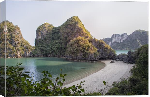 Halong Bay beach Canvas Print by Jed Pearson
