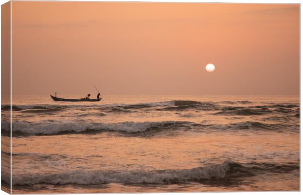 Fishing the golden hour Canvas Print by Jed Pearson