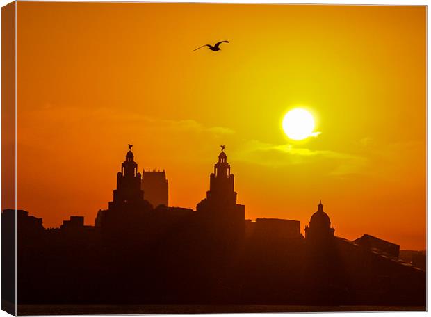 Pier Head Silhouette Canvas Print by Jed Pearson