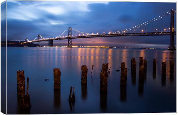 Bay Bridge Reflections Canvas Print by Jed Pearson