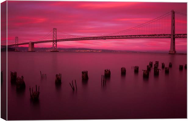 Bay Bridge Sunset Canvas Print by Jed Pearson
