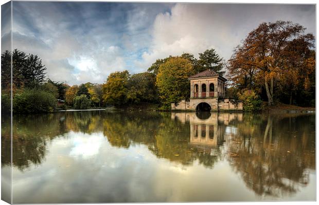 Autumn Boathouse Canvas Print by Jed Pearson