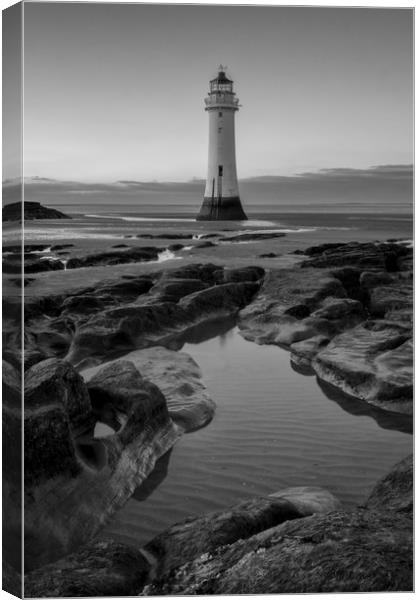 Tide pools at Perch Rock Canvas Print by Jed Pearson