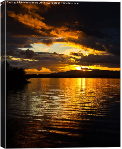 Sunset on Loch Leven Canvas Print by Adrian Maricic