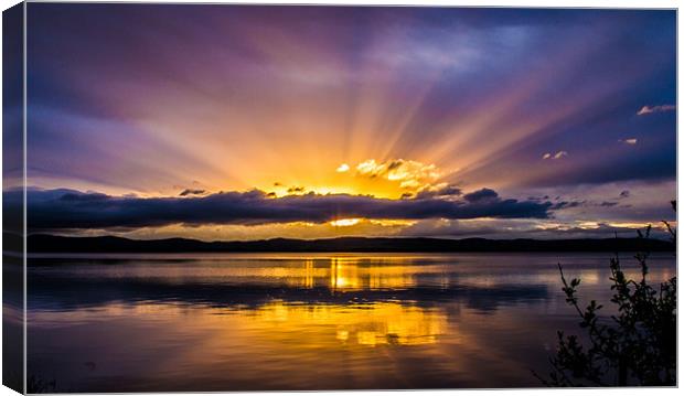 Sunset with striking rays Canvas Print by Adrian Maricic